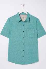 FatFace Green Bugle Linen Cotton Shirt - Image 5 of 5