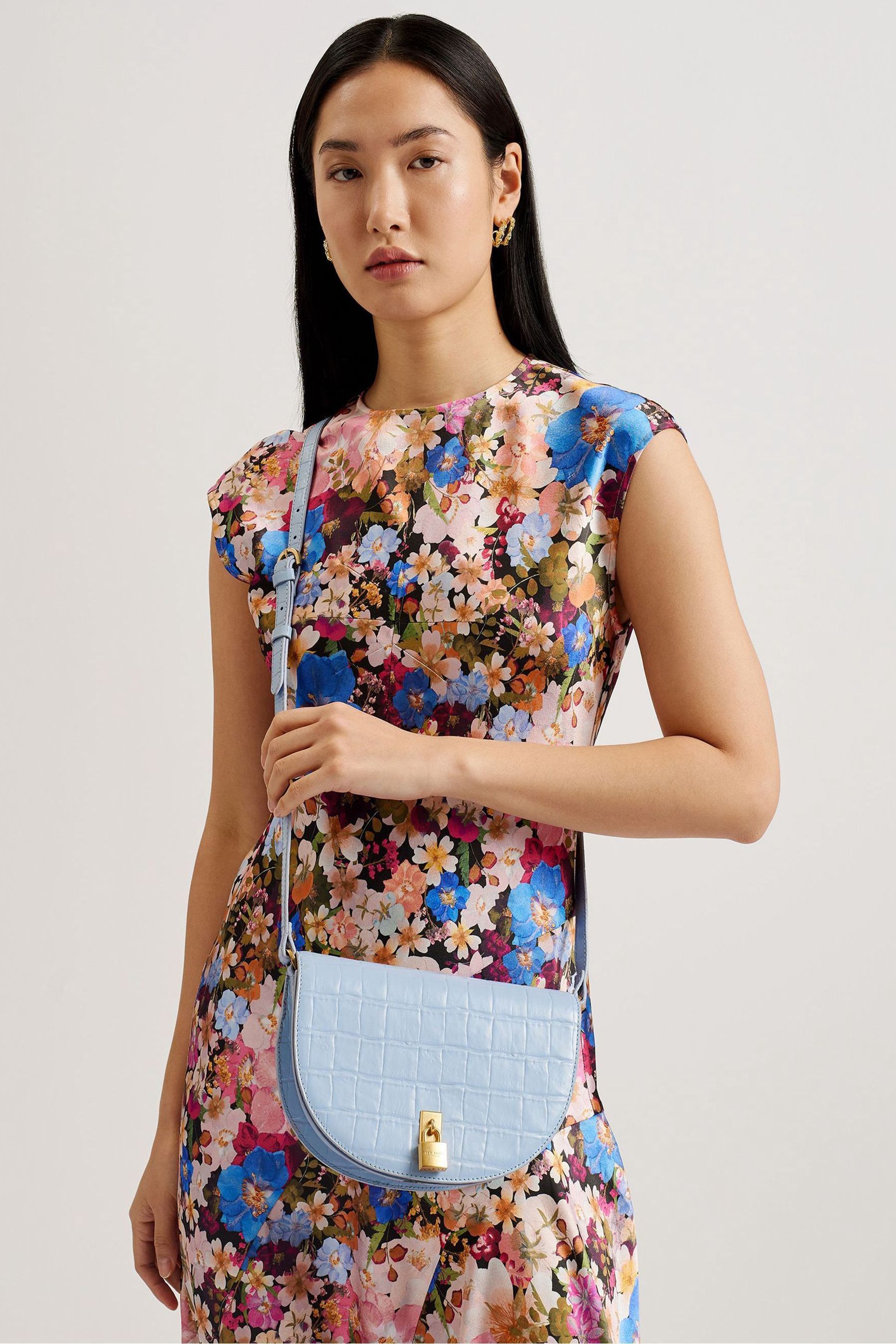 Buy Ted Baker Blue Sohho Padlock Detail Saddle Bag from Next Ireland