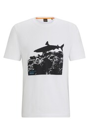 BOSS White Cotton-Jersey Regular-Fit T-Shirt With Seasonal Print - Image 5 of 5