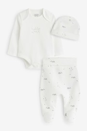 Mamas & Papas Welcome To The World My First Outfit White Bodysuit 3 Piece Set - Image 1 of 4