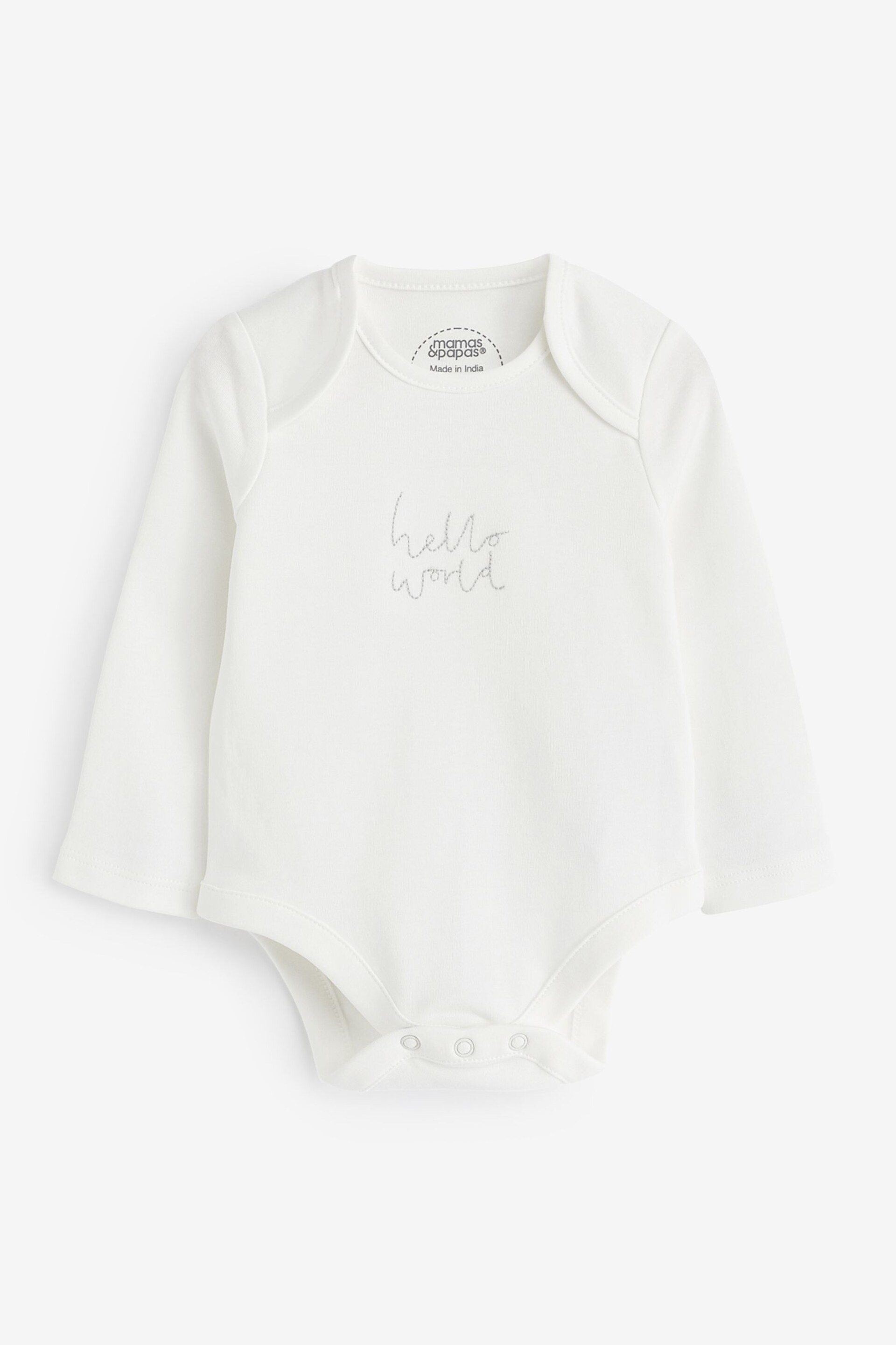 Mamas & Papas Welcome To The World My First Outfit White Bodysuit 3 Piece Set - Image 2 of 4