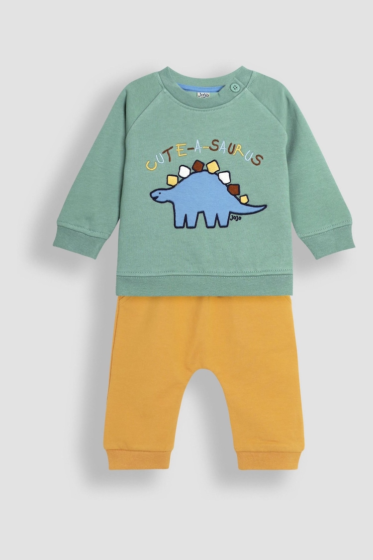 JoJo Maman Bébé Dinosaur Applique Sweatshirt & Jogger Set - 圖片 1，共 5