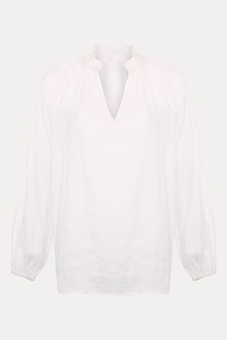 Phase Eight White 100% Linen Nova Blouse - Image 7 of 7