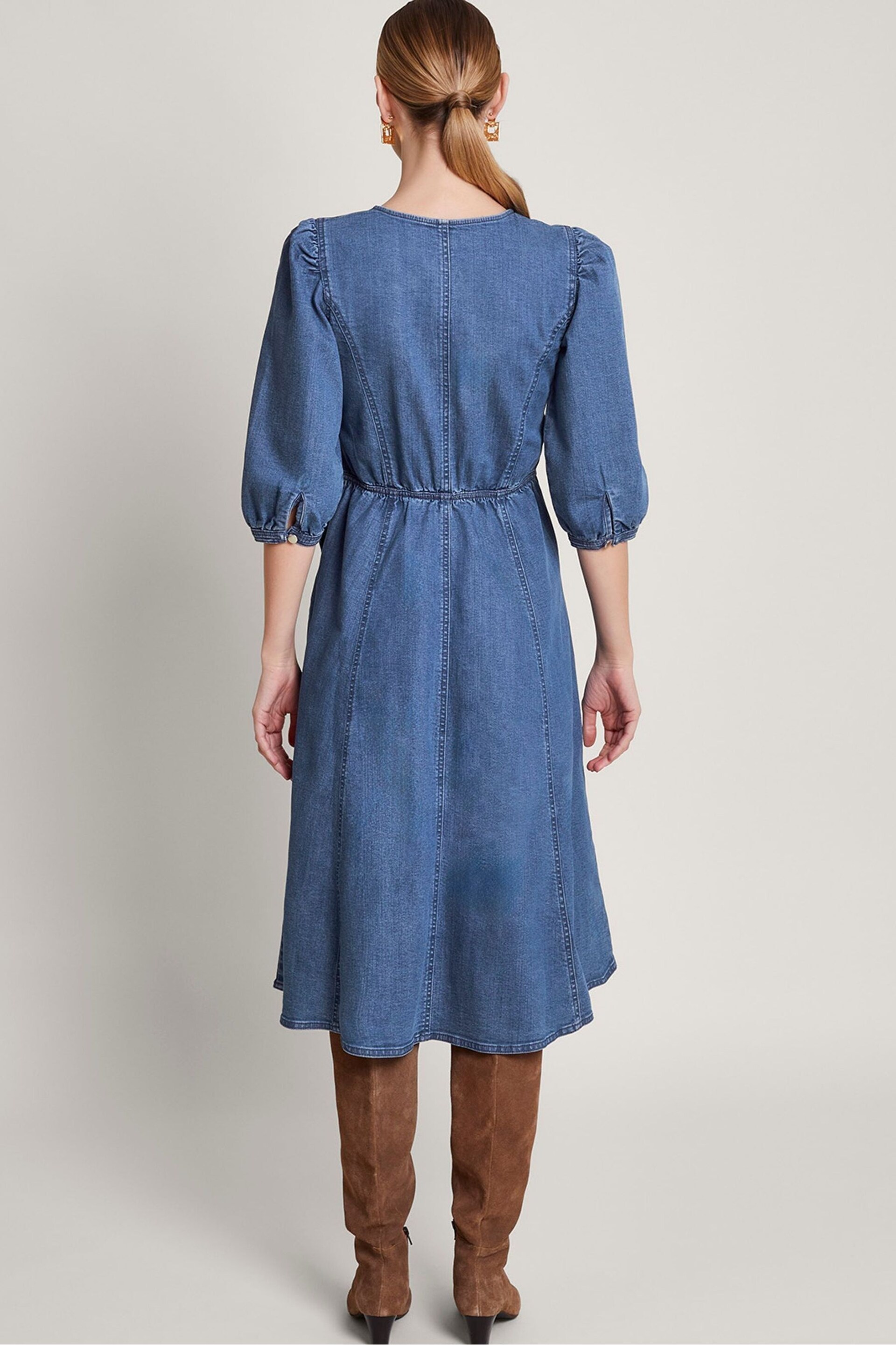 Monsoon Blue Kaia Cornelli Dress - Image 4 of 6