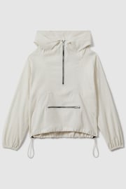 Reiss White Victoria Linen Blend Hooded Sports Jacket - Image 2 of 6