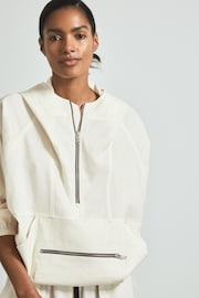 Reiss White Victoria Linen Blend Hooded Sports Jacket - Image 3 of 6