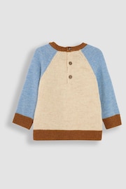 JoJo Maman Bébé Natural Bear Colour Block Lambswool Jumper - Image 2 of 6