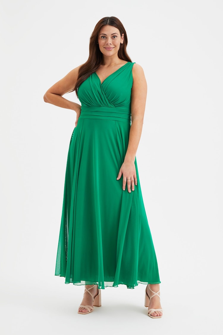 Scarlett & Jo Green Nancy Marilyn Mesh Maxi Dress - Image 1 of 6