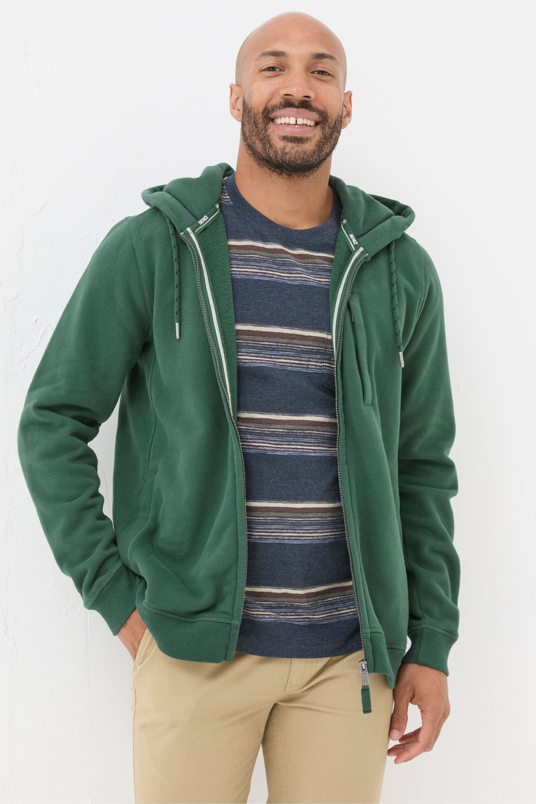 Buy FatFace Brooke Dark Green Zip Through Hoodie from the Next UK online shop