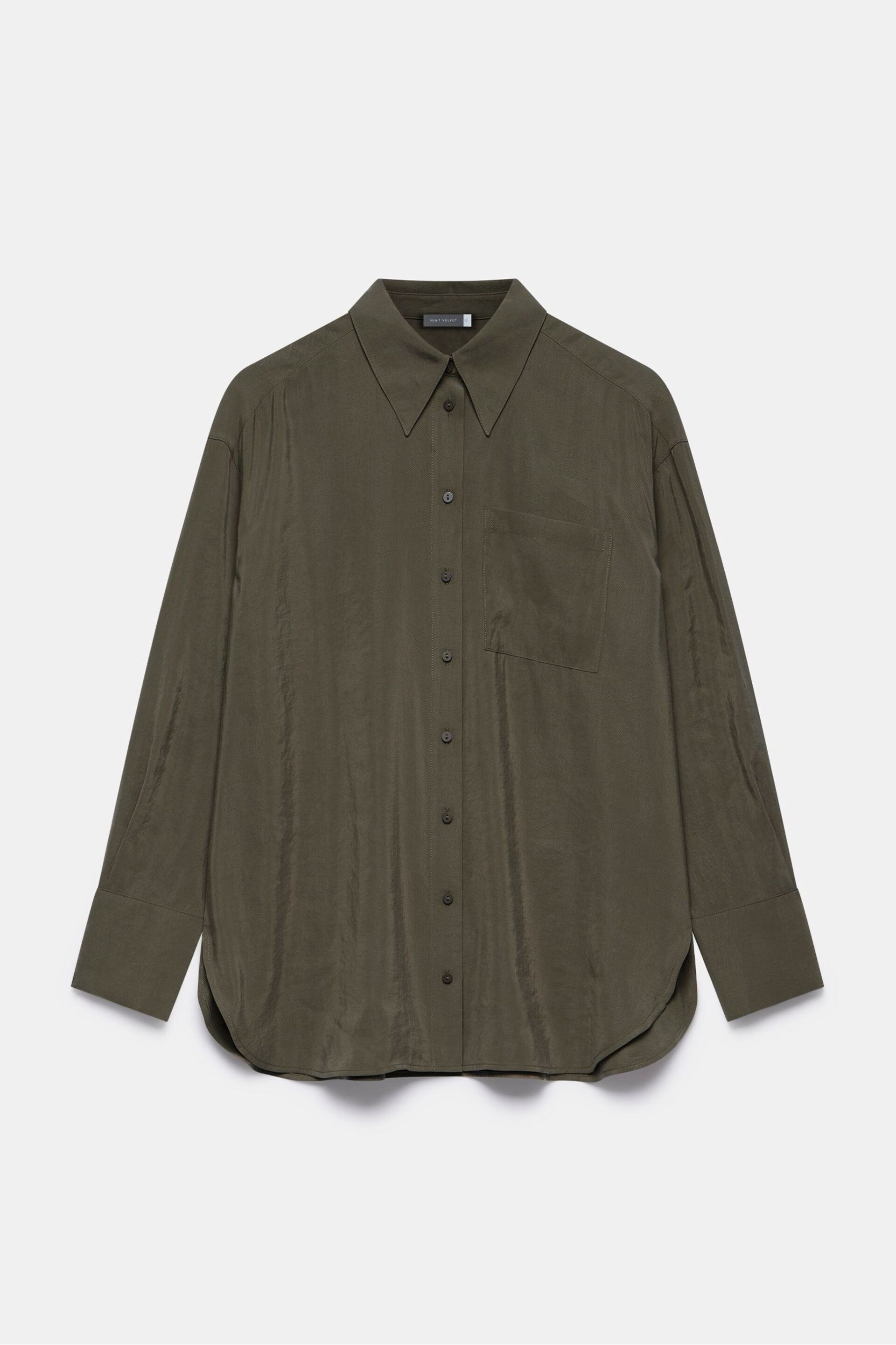 Mint Velvet Green Oversized Pocket Shirt - Image 3 of 4