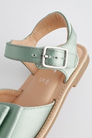 Sage Green Standard Fit (F) Satin Bridesmaid Bow Sandals - Image 6 of 7