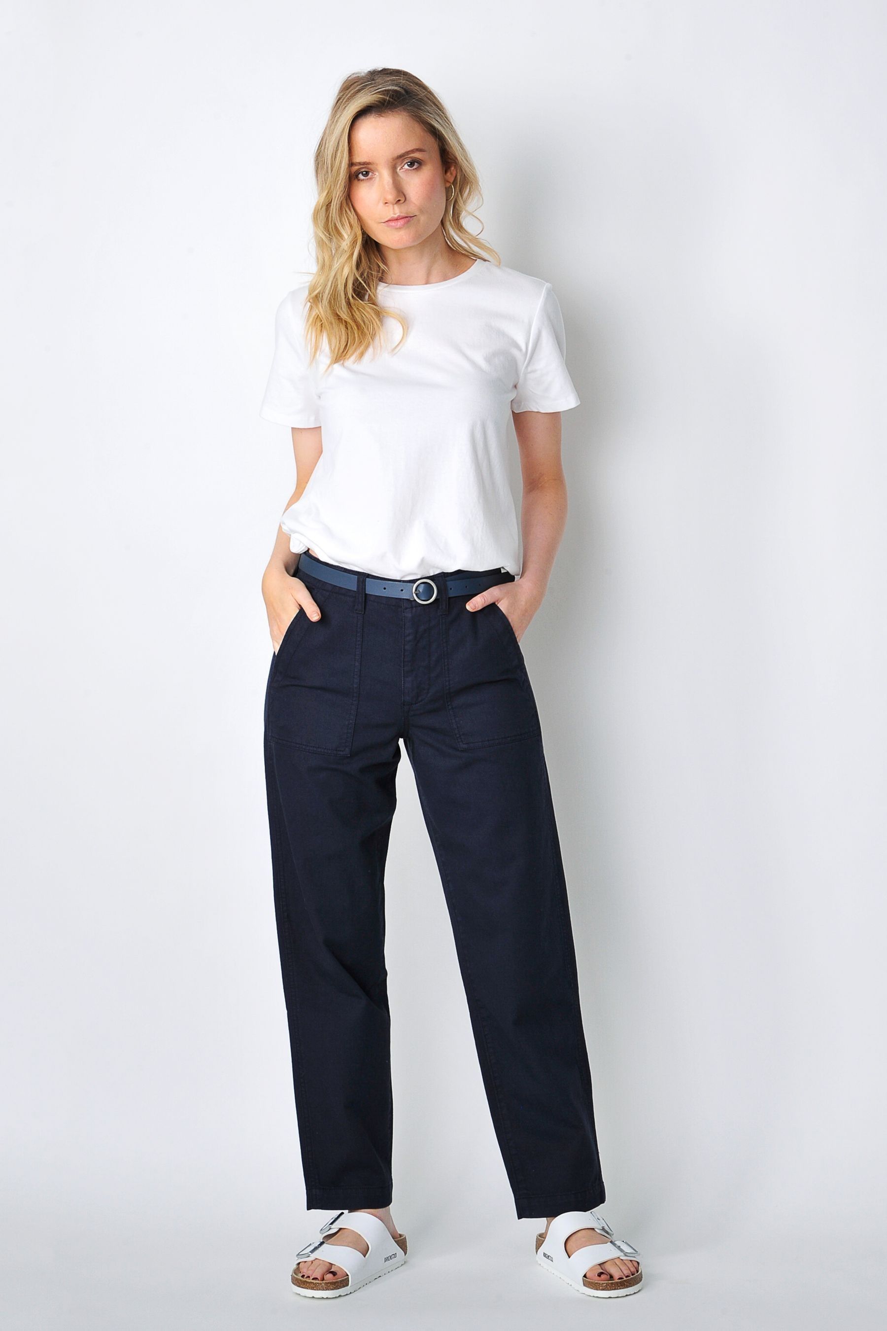 Women's straight leg chino pants top
