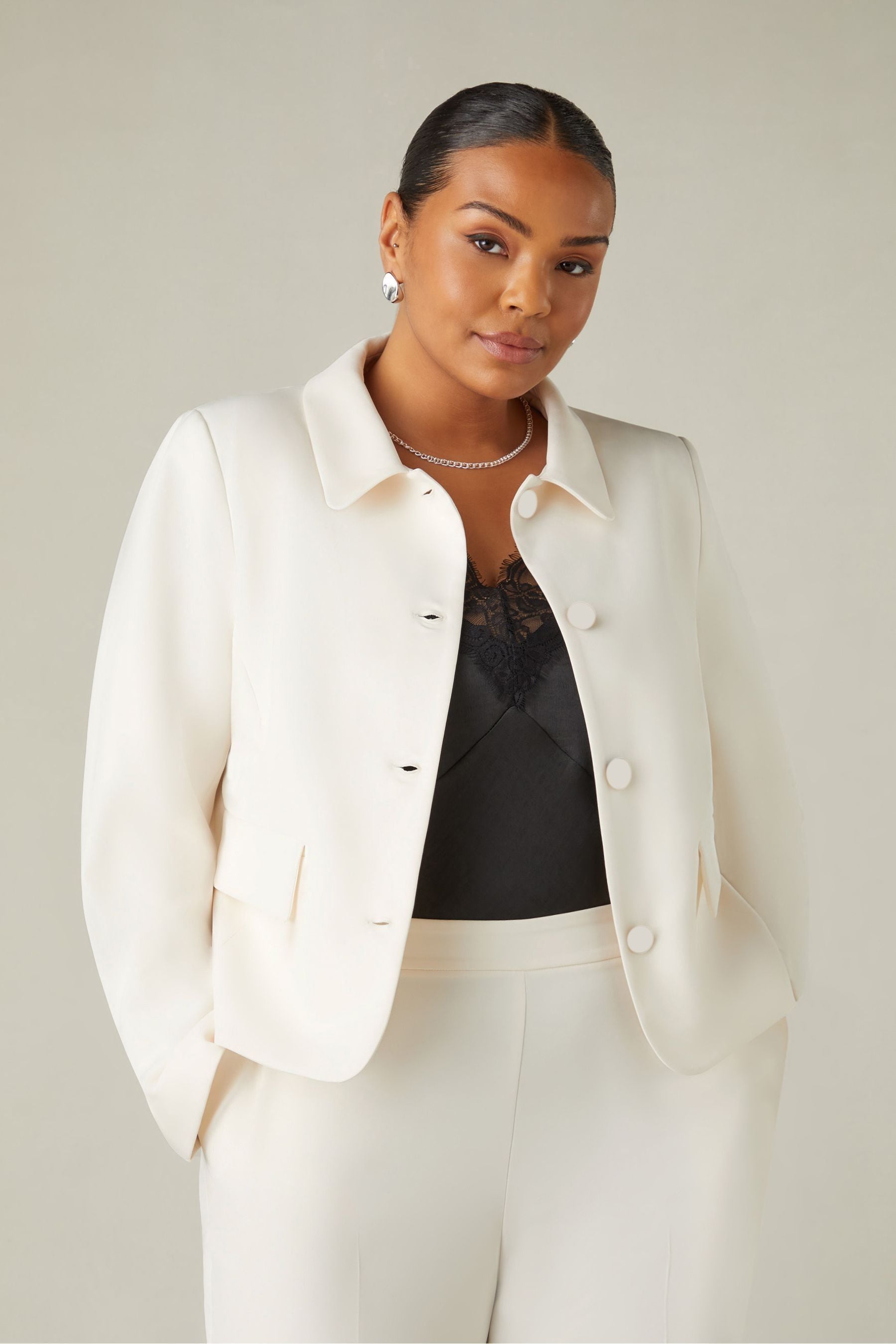 Ivory short jacket hotsell