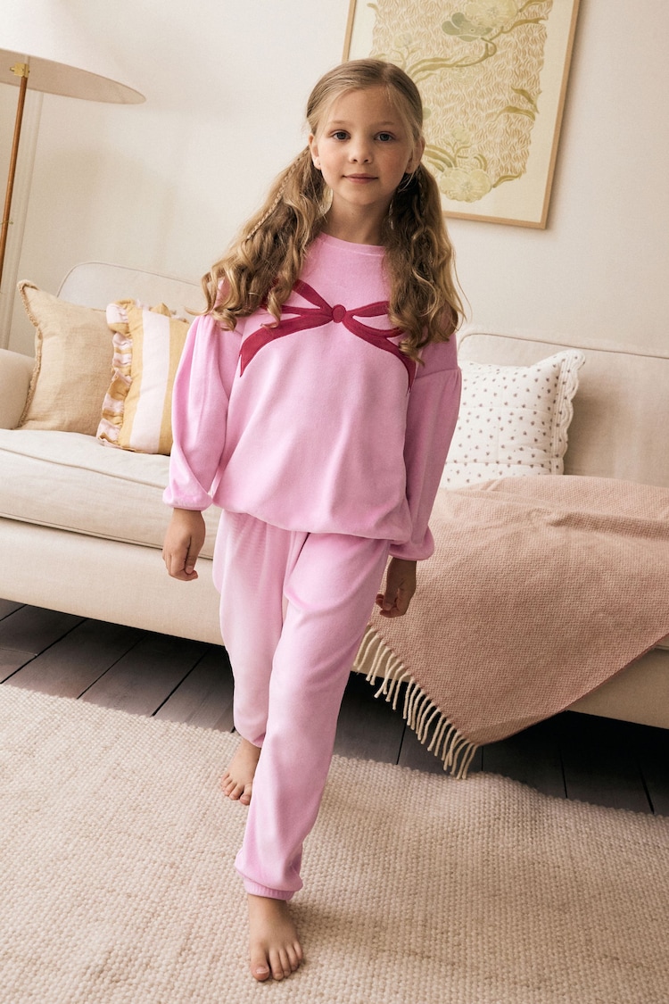 Red/Pink Cosy Fleece Pyjamas (9mths-16yrs) - Image 1 of 5