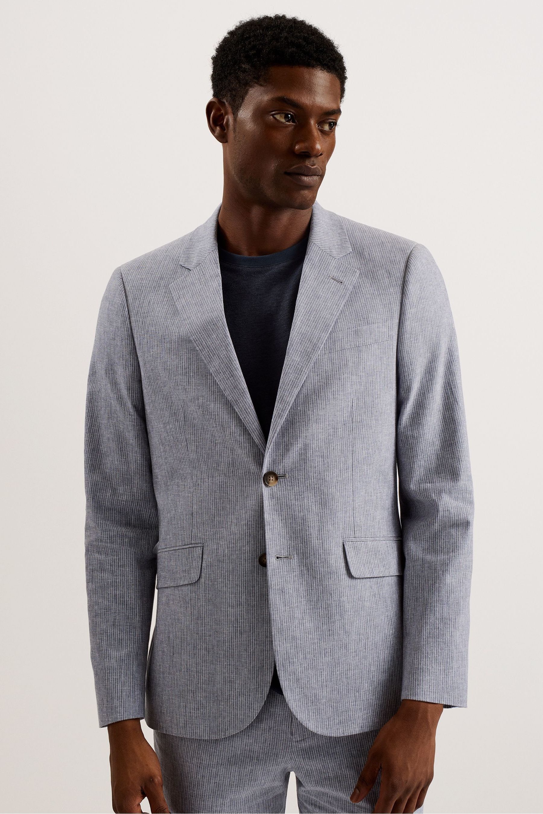 Buy Ted Baker Grey Frank Slim Pinstripe Blazer from Next Luxembourg