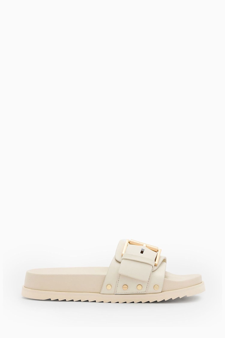 AllSaints White Ellie Stud Sliders - Image 1 of 7