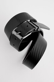 Black Faux Leather Carbon Embossed Belt - Image 2 of 2