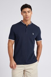 U.S. Polo Assn. Mens Regular Fit Blue Baseball Polo Shirt - Image 1 of 6