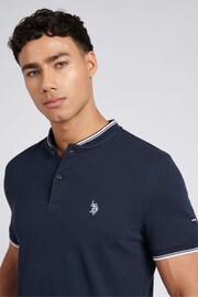 U.S. Polo Assn. Mens Regular Fit Blue Baseball Polo Shirt - Image 2 of 6