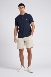 U.S. Polo Assn. Mens Regular Fit Blue Baseball Polo Shirt - Image 3 of 6