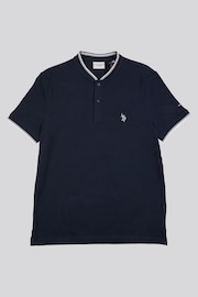 U.S. Polo Assn. Mens Regular Fit Blue Baseball 100% Cotton Polo Shirt - Image 5 of 6