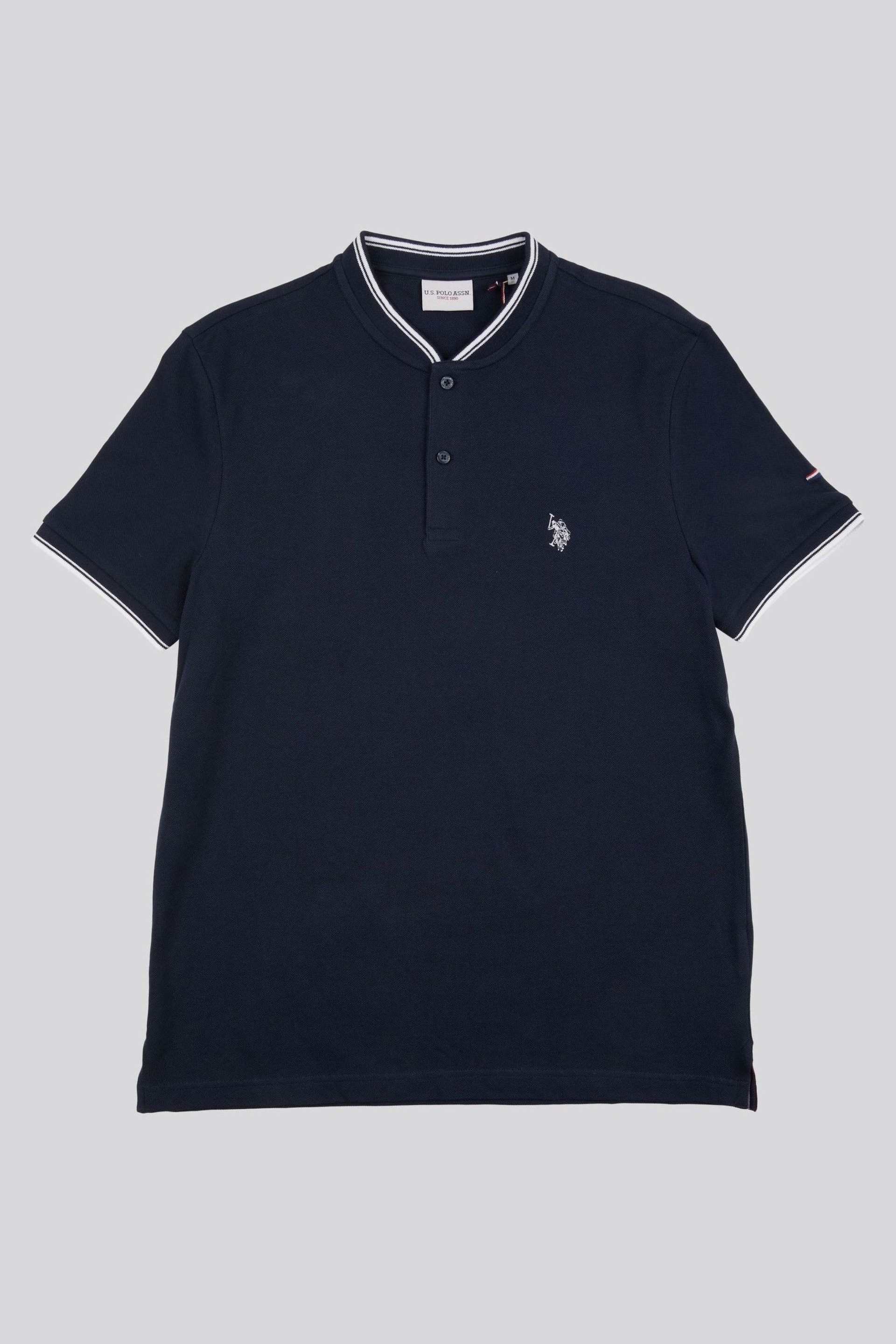 U.S. Polo Assn. Mens Regular Fit Blue Baseball Polo Shirt - Image 5 of 6
