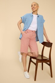White Stuff Pink Hayley Organic Chino Shorts - Image 3 of 6