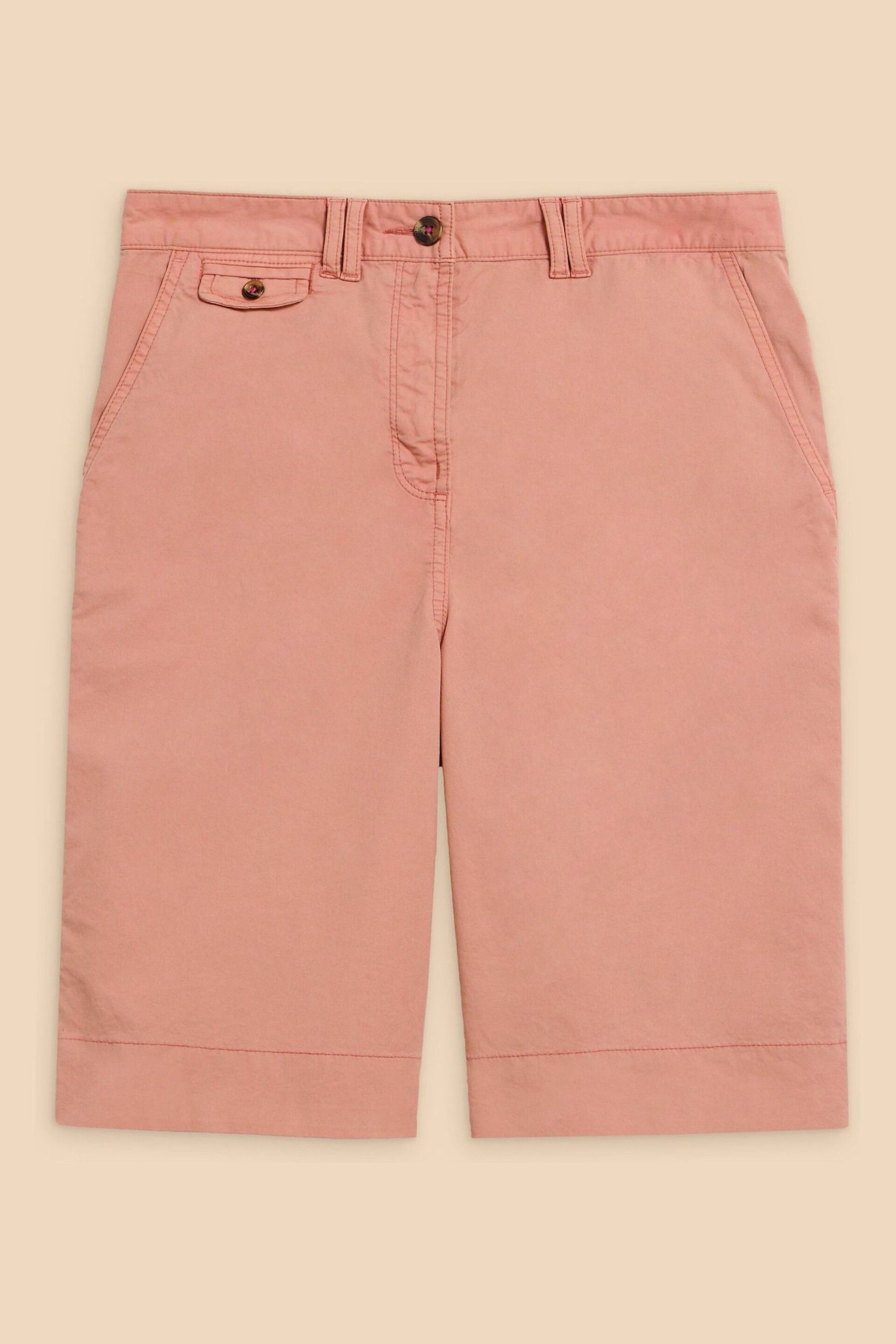 White Stuff Pink Hayley Organic Chino Shorts - Image 4 of 6