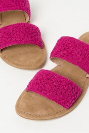 FatFace Pink Crochet Sliders - Image 3 of 3