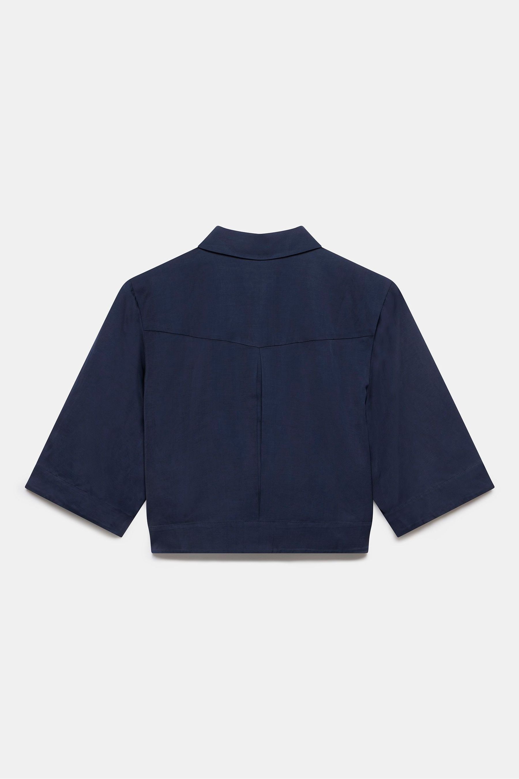 Buy Mint Velvet Blue Navy Coated Cropped Shirt from Next Luxembourg