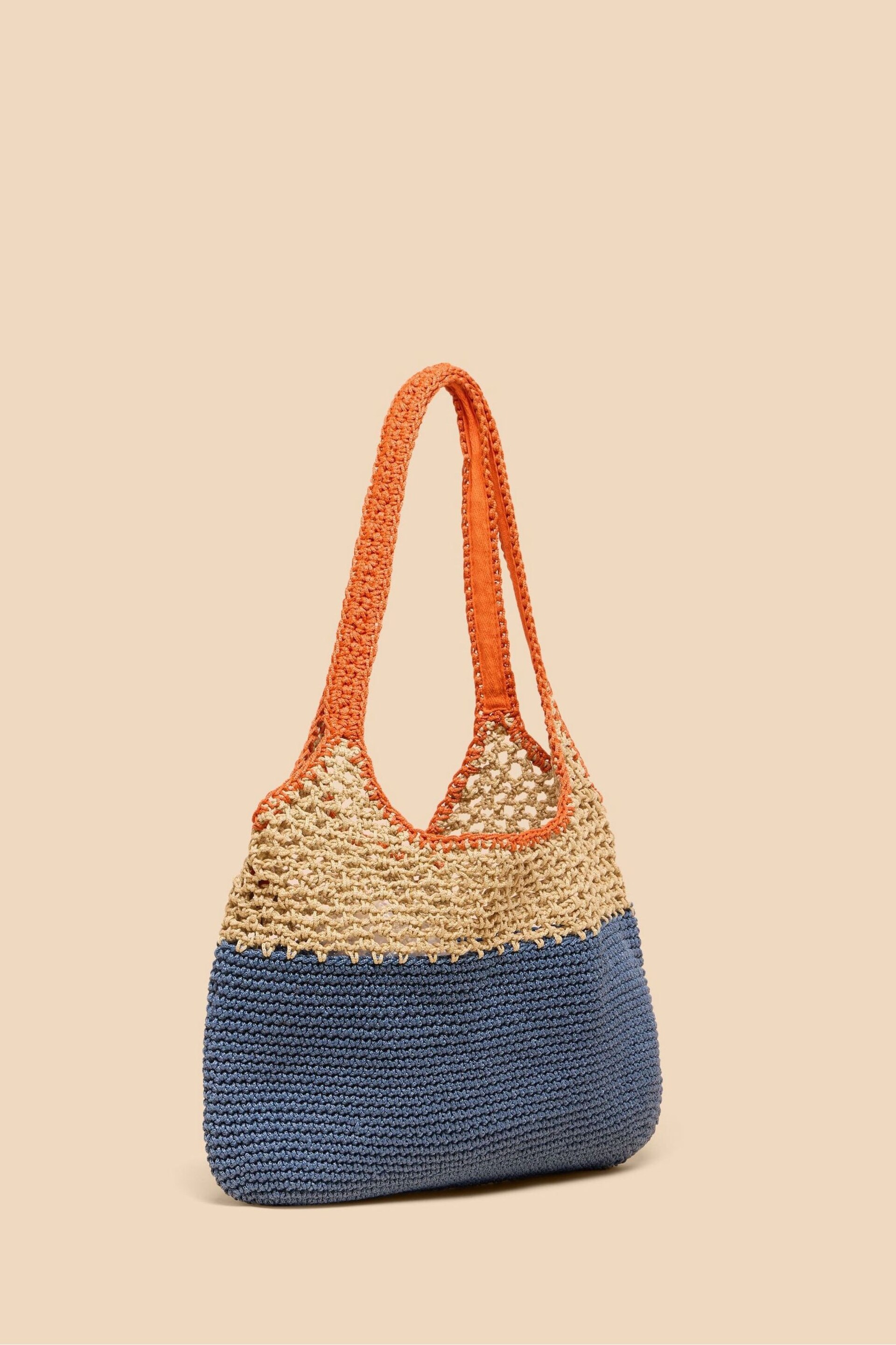 White Stuff Blue Christie Crochet Shopper - Image 3 of 4