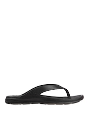Totes Black Ladies Solbounce Toe Post Flip Flops Sandals - Image 2 of 5
