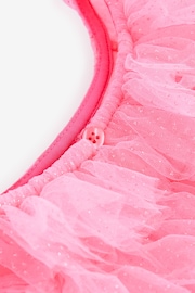 Bright Pink Sparkle Ruffle Mesh Dress (3mths-8yrs) - Image 8 of 9