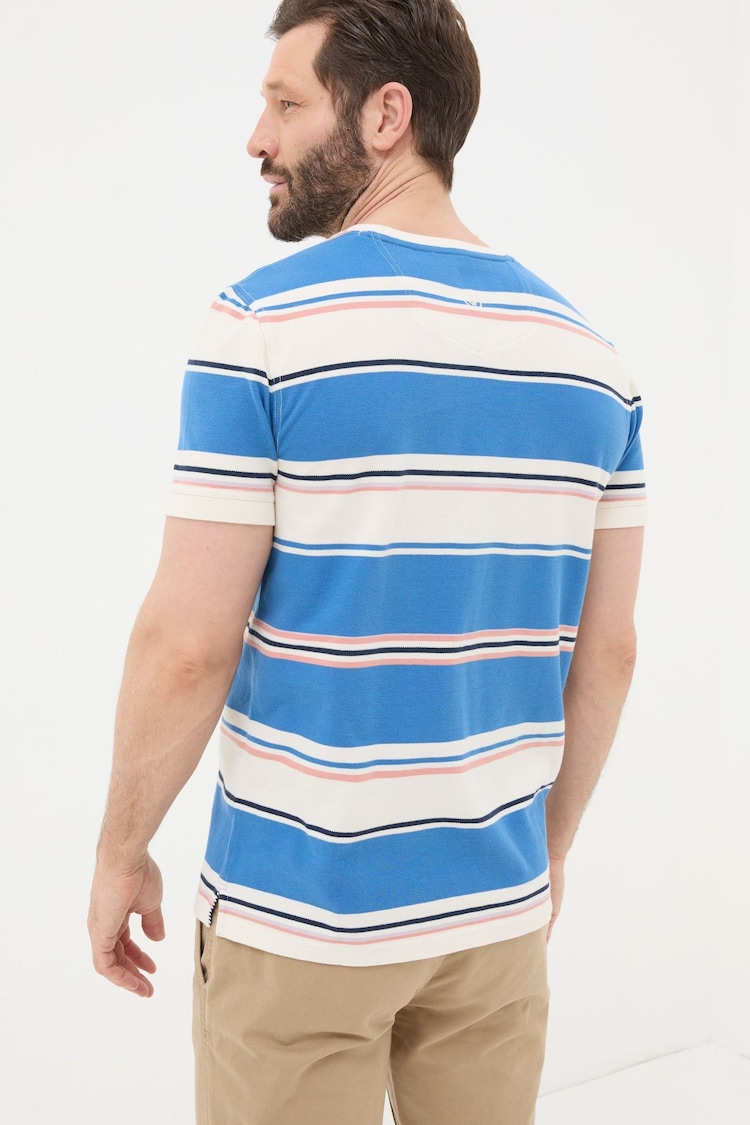 FatFace Blue Pique Stripe T-Shirt - Image 2 of 5