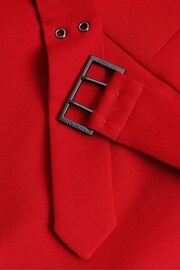 Ted Baker Red Gabyela Puff Sleeve Midi Dress With Belt - Image 3 of 5