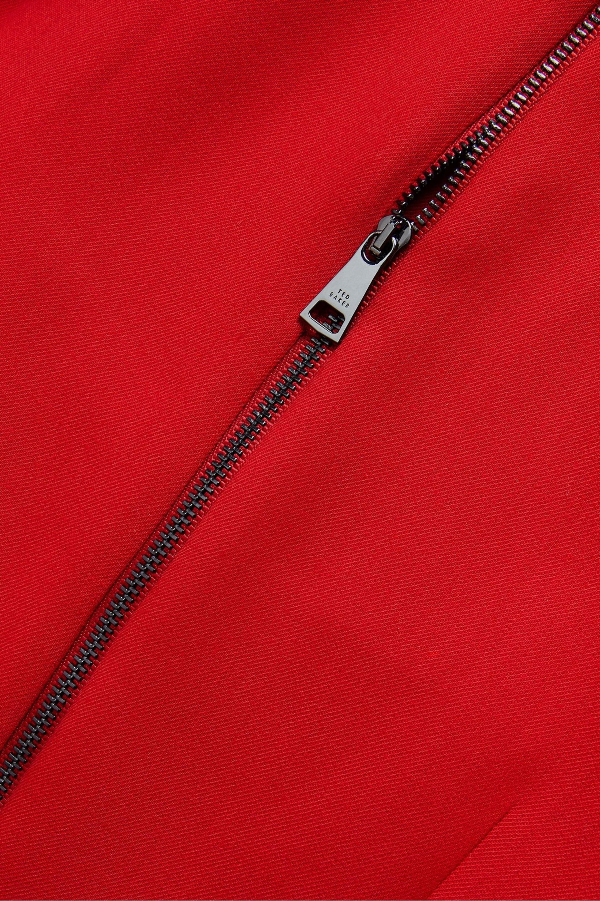 Ted Baker Red Gabyela Puff Sleeve Midi Dress With Belt - Image 5 of 5