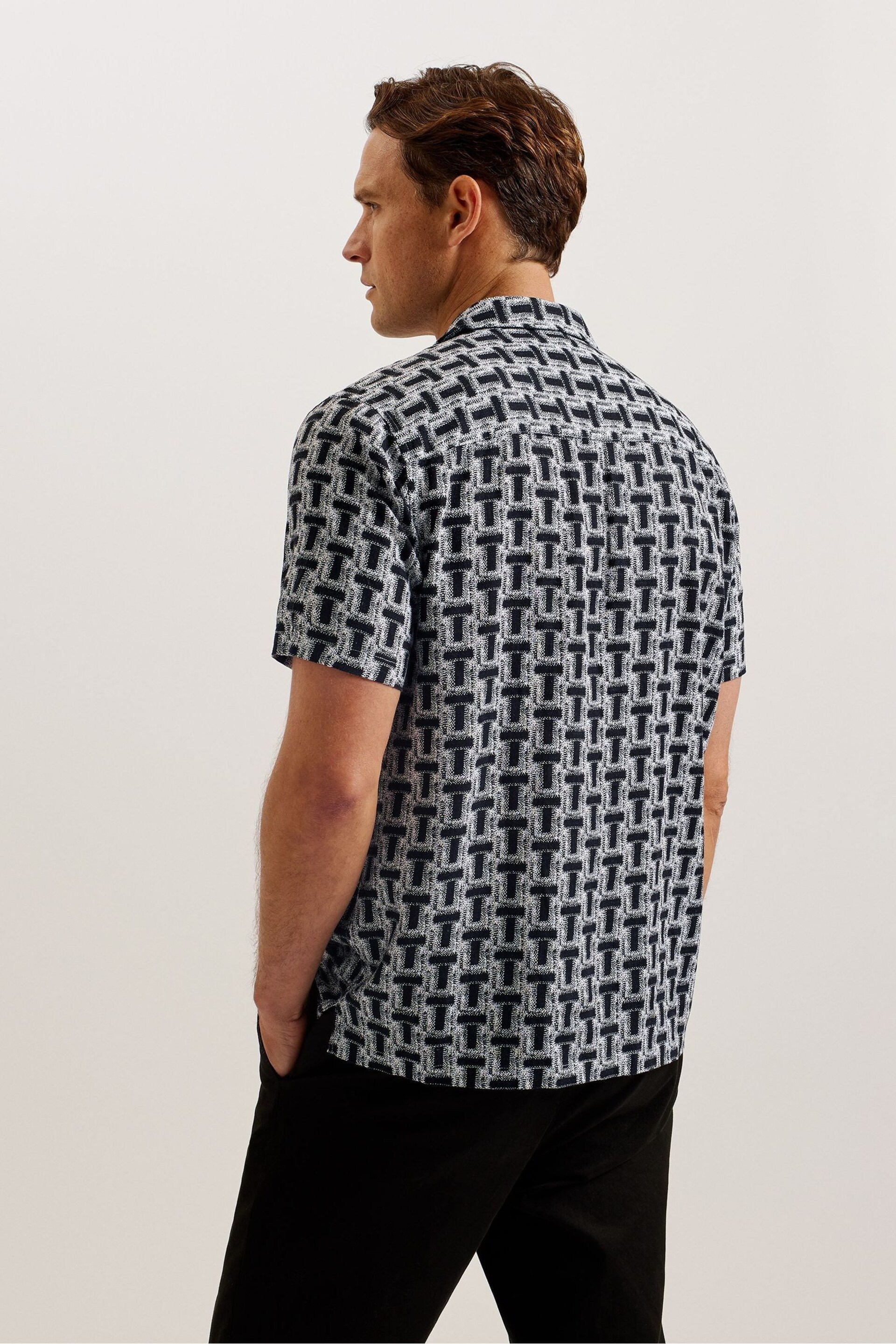 Ted Baker Black Rhin T Geo Print Shirt - Image 5 of 6