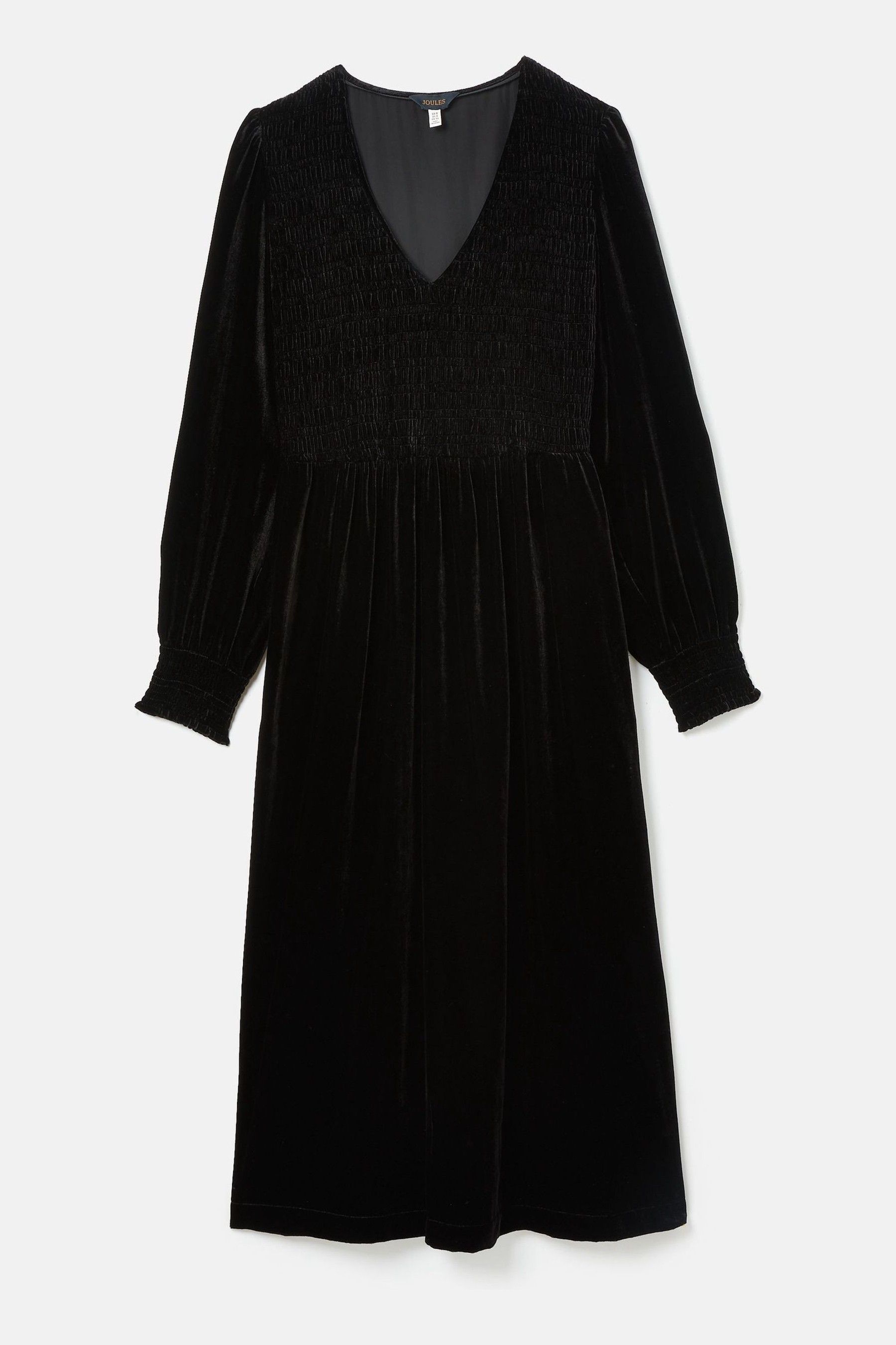 Buy Joules Vanessa Black Velvet Shirred Dress from the Next UK online shop