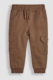 JoJo Maman Bébé Tan Brown & Natural 2-Pack Cargo Joggers - Image 4 of 8