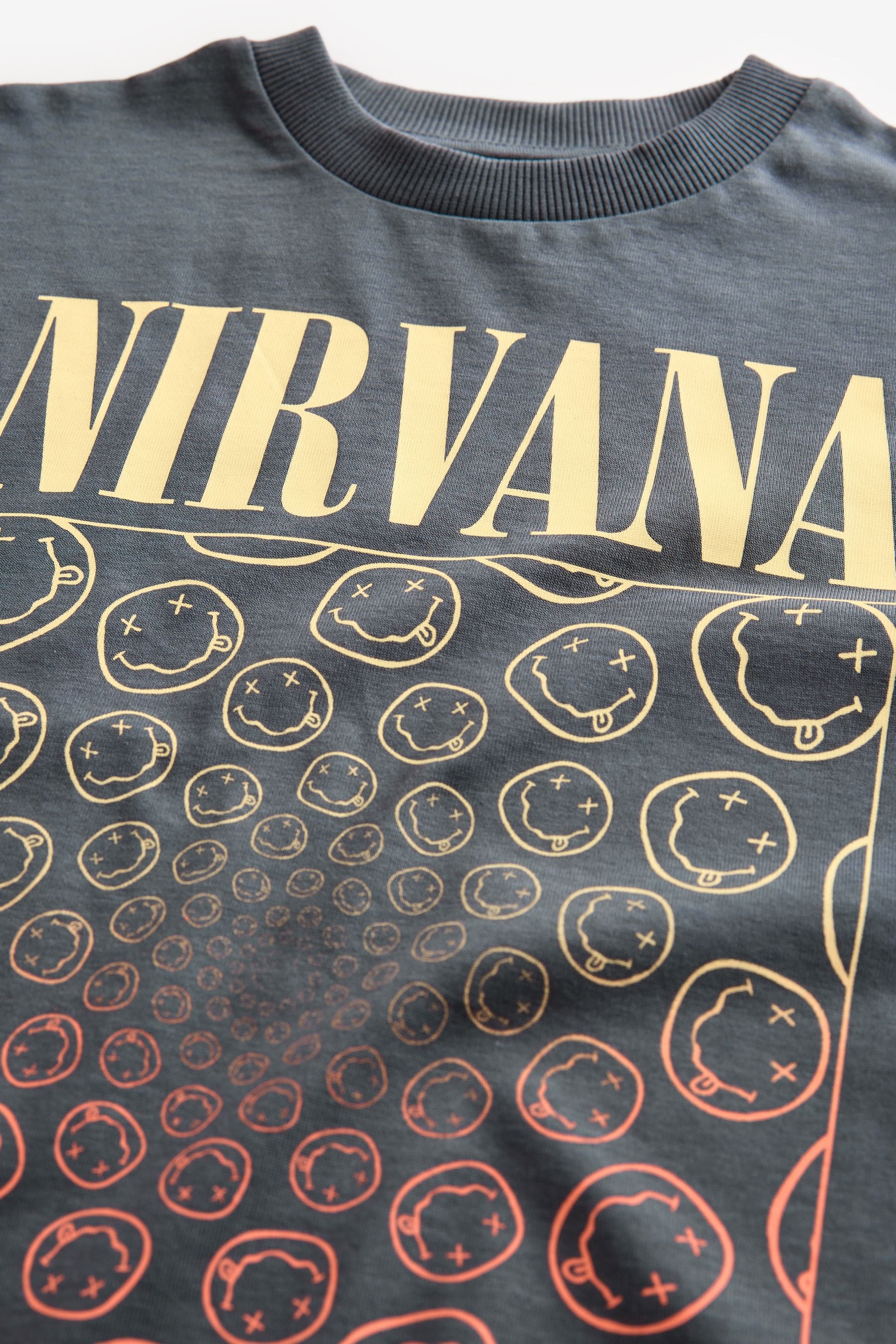 Charcoal Grey Licensed Nirvana T Shirt 3 16yrs