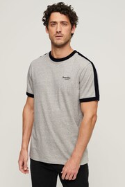 Superdry Grey Essential Logo Retro T-Shirt - Image 1 of 3