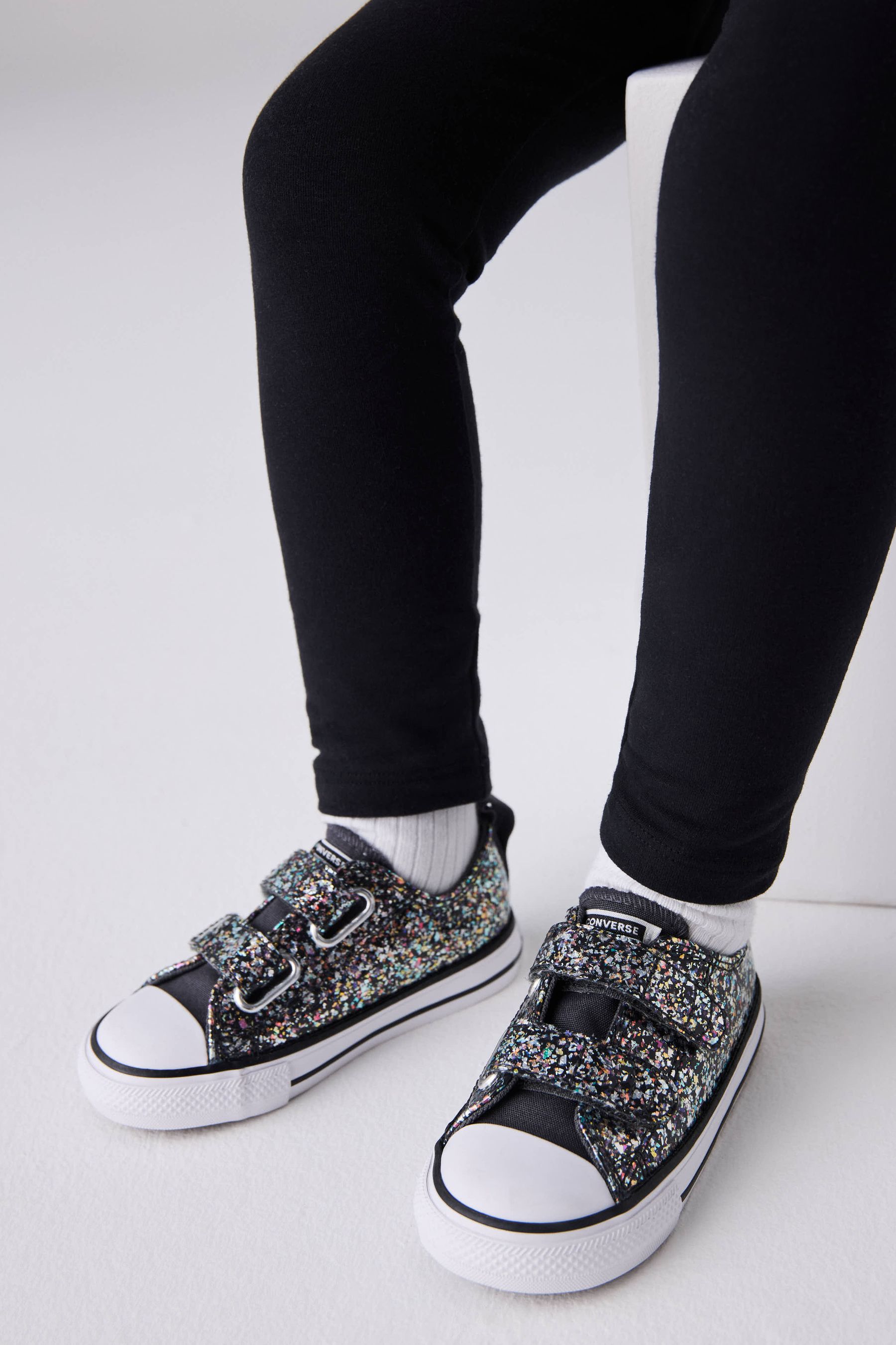 Infant black glitter converse clearance