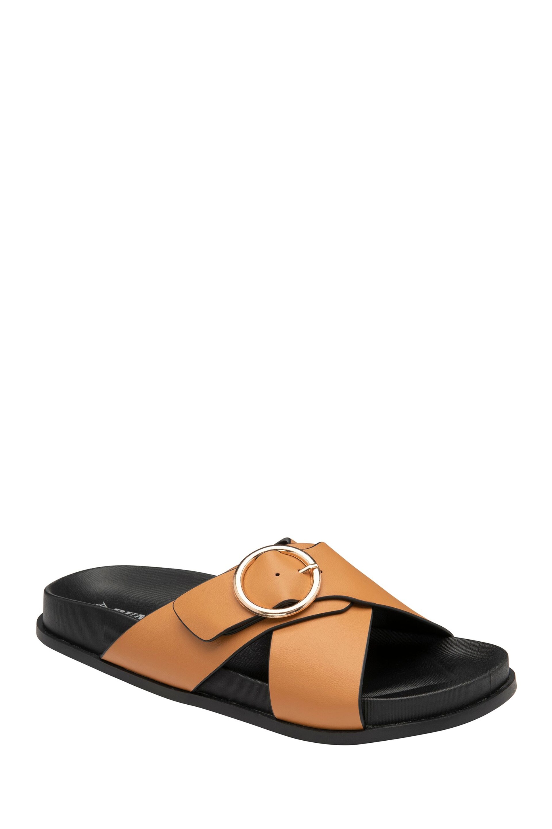 Dunlop Brown Open-Toe Mule Sandals - Image 1 of 4