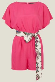 Accessorize Pink Open Back Tie Waist Playsuit - Image 4 of 4