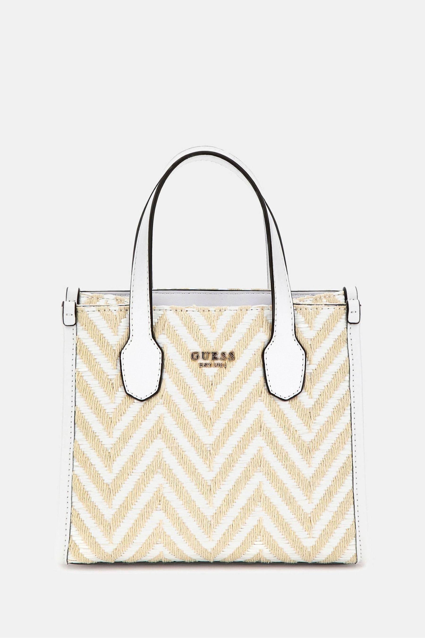 Buy GUESS White Silvana Compartment Mini Tote Bag from Next Luxembourg