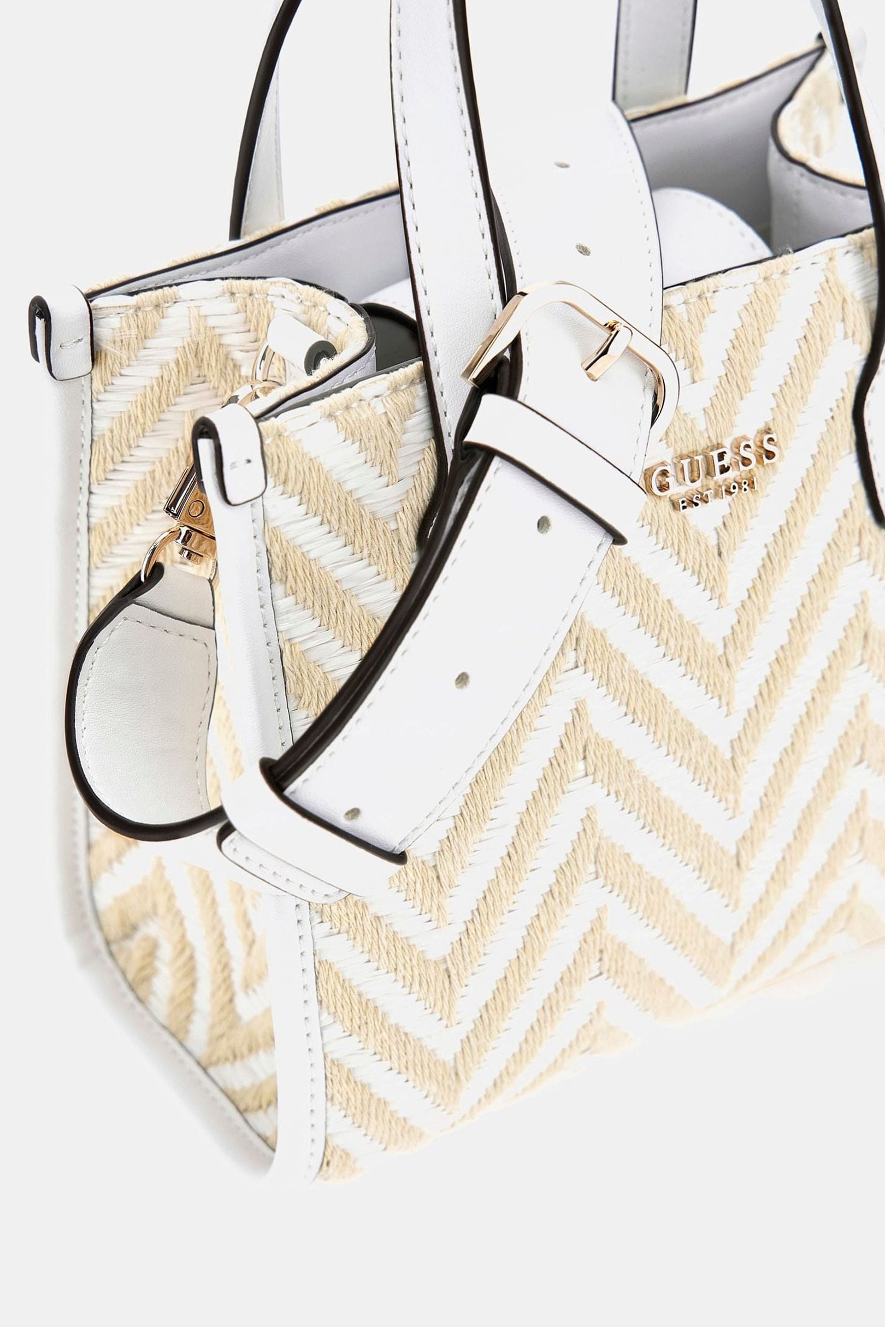 Guess white tote bags sale