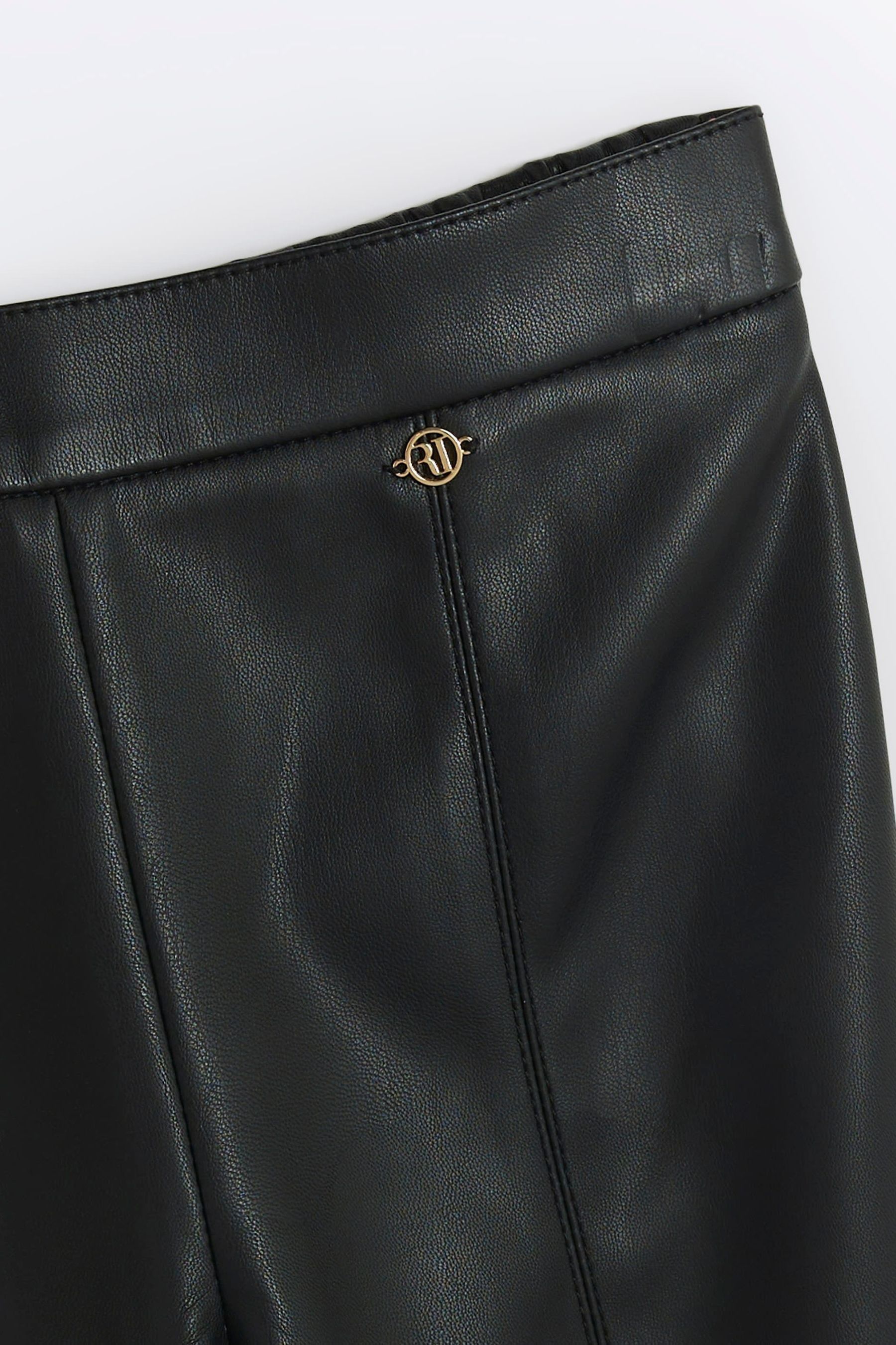 Buy River Island Black Girls Faux Leather Kick Flare Trousers from Next Canada