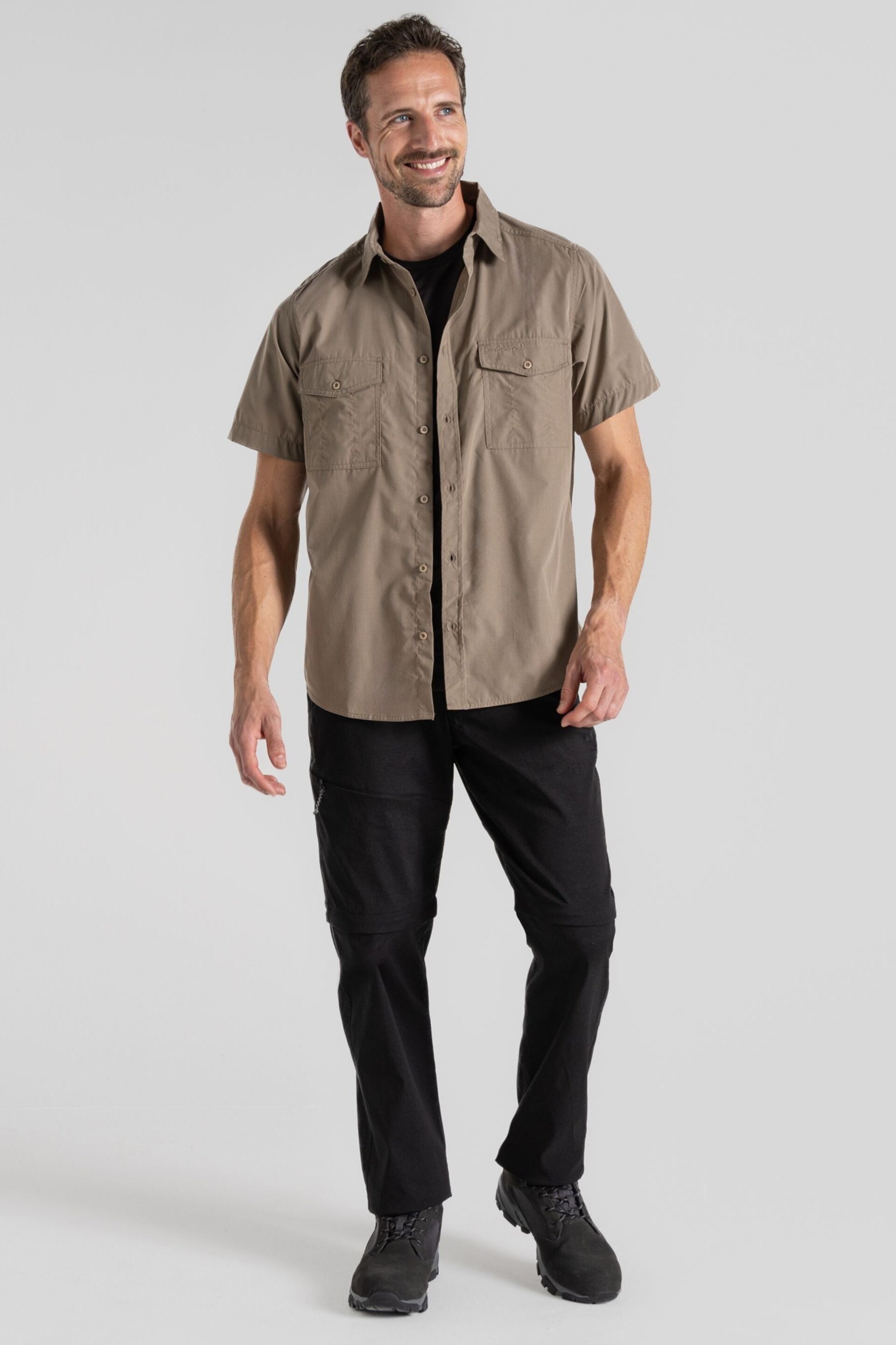 Craghoppers Kiwi Short Sleeved Brown Shirt - Image 5 of 5