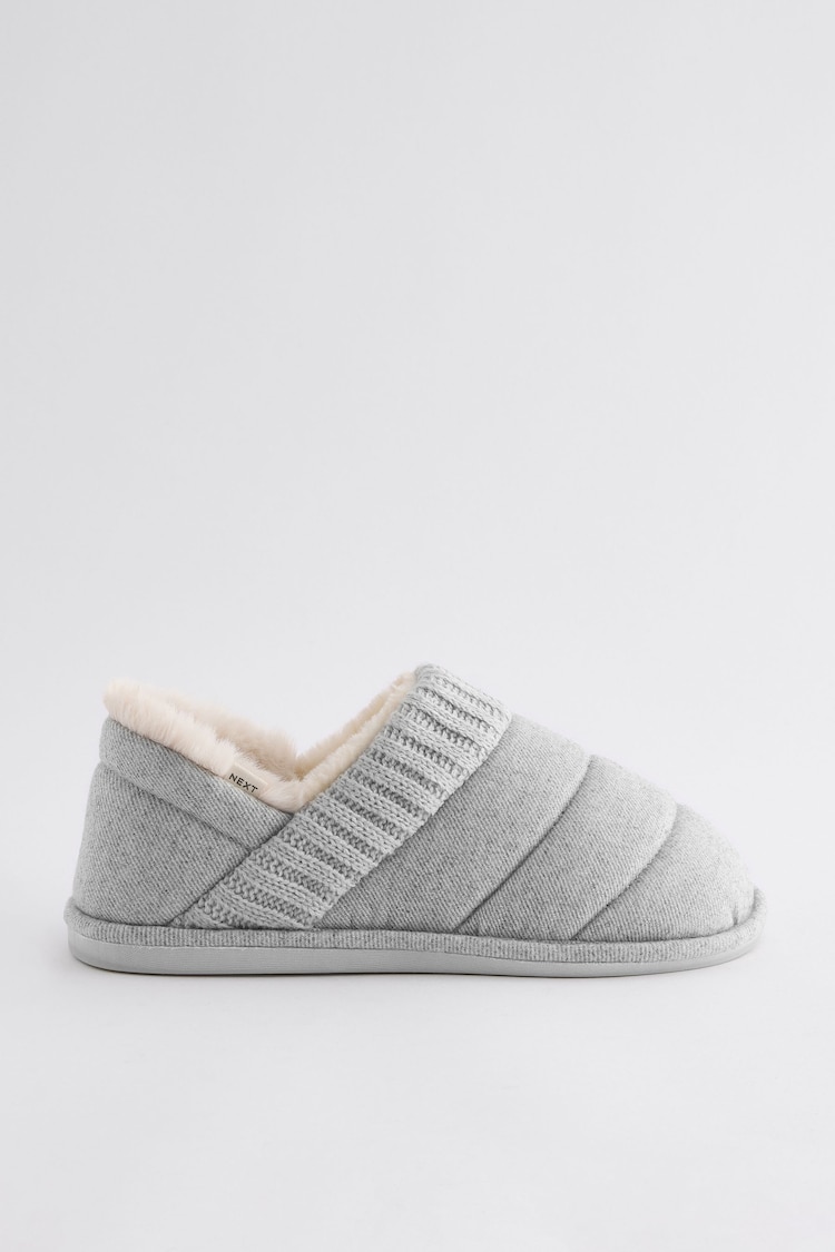 Grey Quilted Shoot Slippers - Image 2 of 6