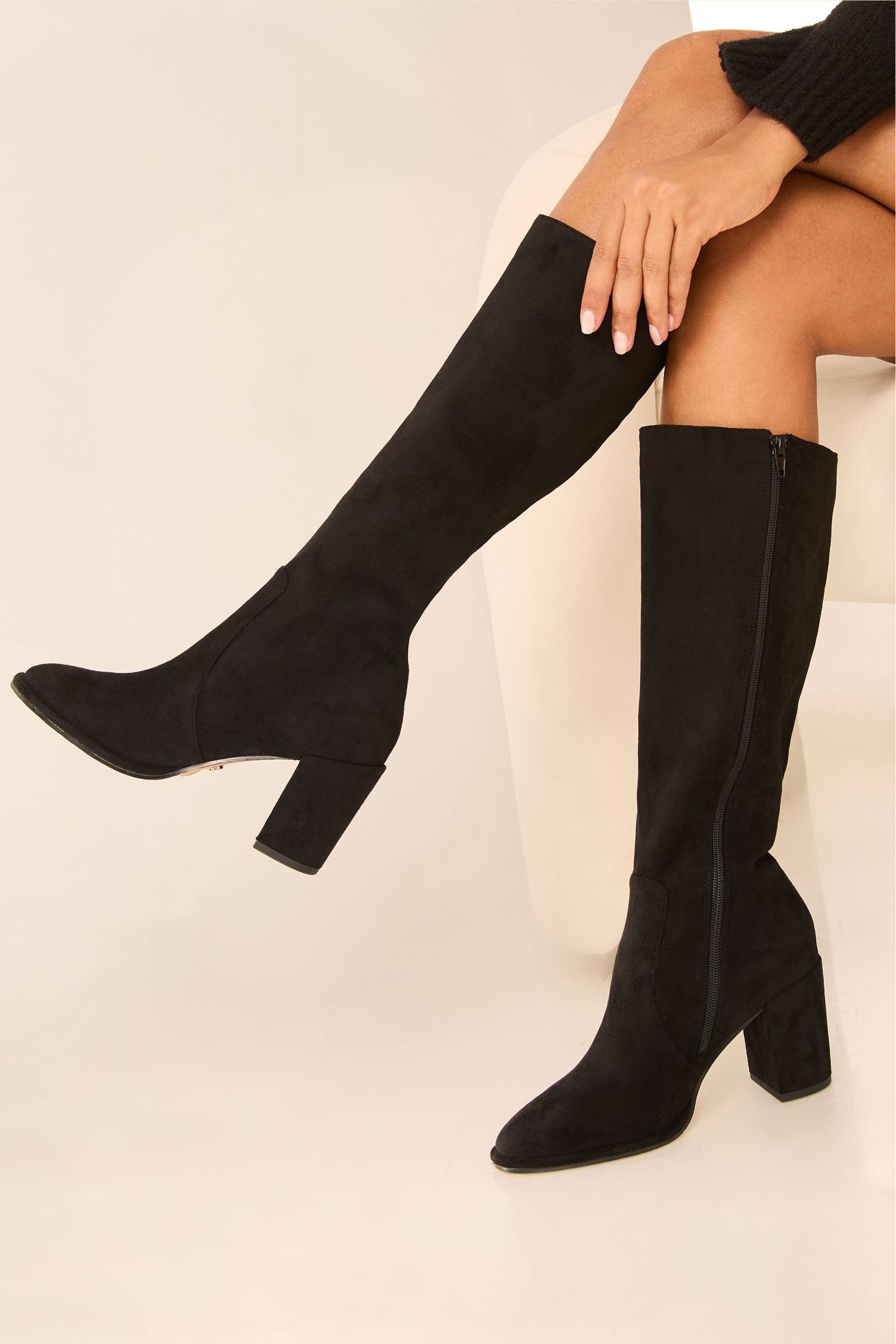 High heel knee boots uk sale